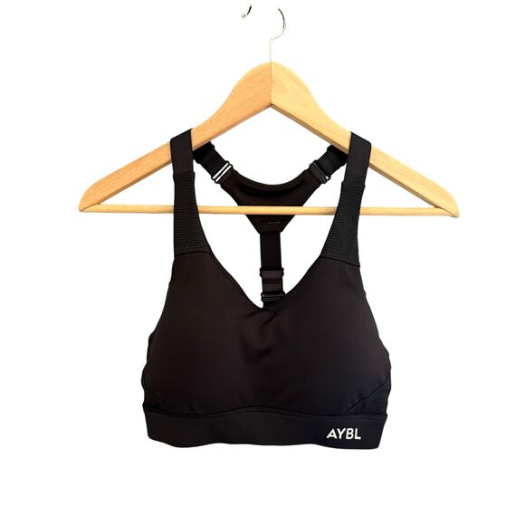 AYBL UK Sportive Open Back Sports Bra Black Size S Racerback NWT - Picture 1 of 6